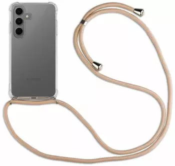 Betterfon Handykette für Samsung Galaxy S25 FE Handyhülle mit Band Case Hülle mit Kordel Hand Beige / Braun