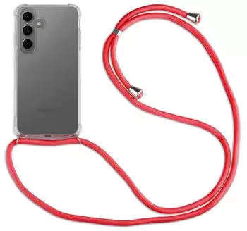 Betterfon Handykette für Samsung Galaxy S25 FE Handyhülle mit Band Case Hülle mit Kordel Hand Rot