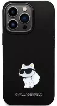 Karl Lagerfeld KLHCP14LSMHCNPK Hülle iPhone 14 Pro - schwarz Silikon C Metall Pin