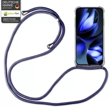 Betterfon Handykette für Google Pixel 9A Serie Handyhülle mit Band Hülle Kordel Bumper in Blau