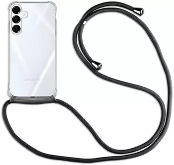 Betterfon Handykette für Samsung Galaxy A16 Handyhülle mit Band Hülle in Schwarz