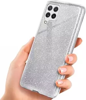 ONEFLOW Hülle Samsung Galaxy A22 4G Glitzer Silber 6,4 Zoll Sparkle Silver