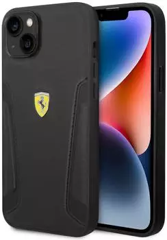 BMW Hard Cover Leather Stamp Sides Black, für iPhone 14 Plus, FEHCP14MRBUK (FEHCP14MRBUK)