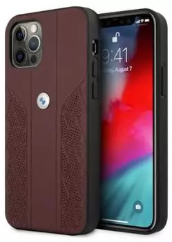 BMW Hard Cover Leather Curve Perforate Red, für Apple iPhone 12/12 Pro, BMHCP12MRSPPR (BMHCP12MRSPPR)