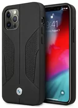 BMW Tasche BMHCP12LRSCSK iPhone 12 Pro Max 6.7 Schwarz/Schwarz Hardcase Leder Perforate Sides