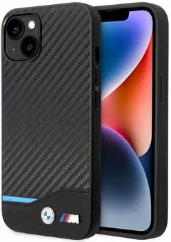 BMW Hülle BMHCP14S22NBCK iPhone 14 6.1″schwarz / schwarzes Leder Carbon