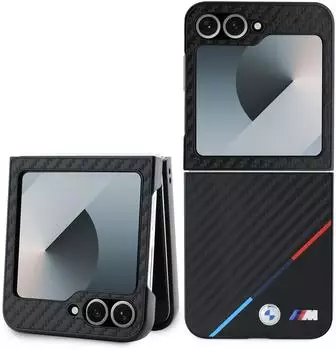 BMW Carbon Tricolor Handyhülle kompatibel mit Samsung Galaxy Z Flip 6 Schwarz