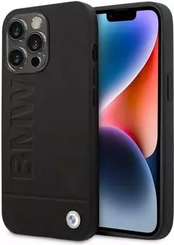 BMW Hülle BMHCP14XSLLBK iPhone 14 Pro Max 6,7″schwarz / schwarz Lederstempel