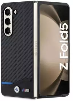 BMW Leder Carbon Hülle Samsung Galaxy Z Fold 5 Schwarz