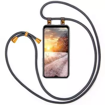 moex UMHÄNGEHÜLLE + KORDEL für Samsung Galaxy A02s Farbe Shiny Grey