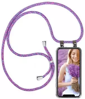 moex UMHÄNGEHÜLLE + KORDEL für iPhone Xr Farbe Lila Pink
