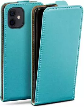 moex Flip Case kompatibel mit Apple iPhone 12 mini - Hülle mit 360 Grad Schutz Türkis
