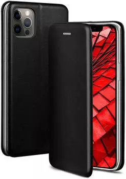 ONEFLOW Klapphülle iPhone 12 Pro Max Leder Business Cover Schwarz 67 Zoll 360 Grad
