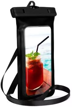 ONEFLOW Handyhülle Motorola One Vision Wasserdichte Tasche BeachBag Schwarz 63 Zoll IPX8