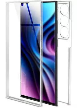 ONEFLOW Handyhülle Samsung Galaxy S23 Ultra 360 Grad Touch Case Transparent
