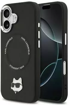 CG Mobile Hülle iPhone 17 Karl Lagerfeld MagSafe Kunstleder Metall schwarz Logo