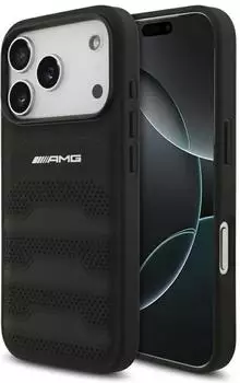 CG Mobile Hülle iPhone 17 Pro Echtleder gelocht Mercedes AMG schwarz Logo