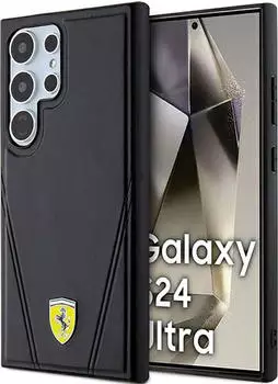 CG Mobile Handyhülle Case Galaxy S24 Ultra Ferrari MagSafe Kunstleder schwarz Logo