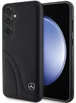 CG Mobile Handyhülle Case Galaxy S24 Plus Mercedes Echtleder schwarz Stern Logo