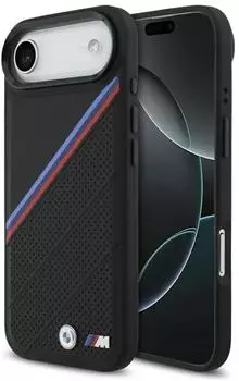 CG Mobile Hülle Case iPhone 17 Air BMW MagSafe Kunstleder schwarz Tricolor Logo Metall