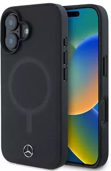 CG Mobile Hülle iPhone 16 Mercedes Echtleder schwarz MagSafe kompatibel