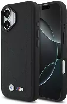 CG Mobile Hülle MagSafe iPhone 17 Kunstleder schwarz BMW Logo Metall