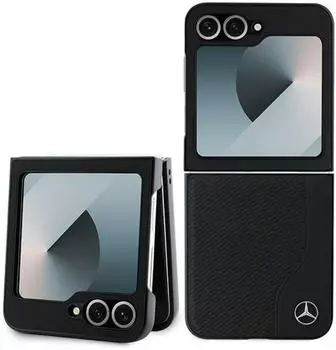 CG Mobile Handyhülle Case Galaxy Z Flip 6 Mercedes Echtleder schwarz MagSafe kompatibel