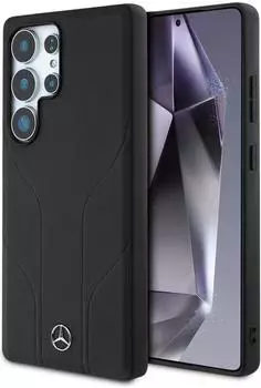 CG Mobile Hülle Galaxy S25 Ultra Mercedes Echtleder schwarz Streifen Magsafe Logo Stern
