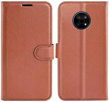 König Design Hülle kompatibel mit Nokia G50 Kunstleder Handyhülle - Handy Case Braun