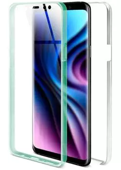 ONEFLOW Touch Case kompatibel mit Samsung Galaxy S9 Plus - Hülle beidseitig transparent Grün