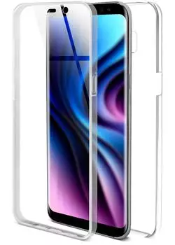 ONEFLOW Touch Case kompatibel mit Samsung Galaxy S8 Plus - Hülle beidseitig transparent Klar