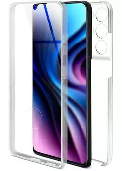 ONEFLOW Touch Case kompatibel mit Samsung Galaxy S21 Ultra - Hülle beidseitig transparent Klar