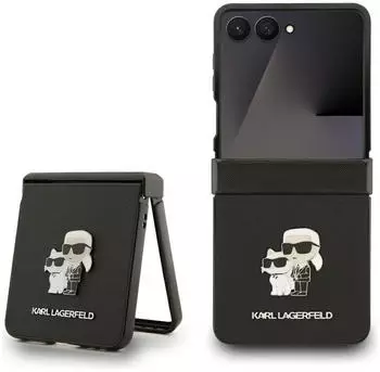 Karl Lagerfeld H&uuml;lle Saffiano Karl Choupette Pin Samsung Galaxy Z Flip7 Schwarz