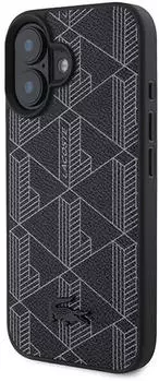Lacoste Hülle Blend Monogram MagSafe Apple iPhone 16 Schwarz