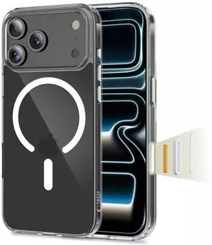 Tech-Protect Flexair Hybrid CC MagSafe Case for iPhone 17 Pro Transparent