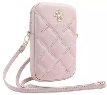 Guess H&uuml;lle Universal PU Quilted 4G Metal Logo Wallet Pink