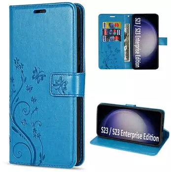 Betterfon Handy Tasche für Samsung Galaxy S23 Handyhülle Blumen Hülle Etui Wallet Case