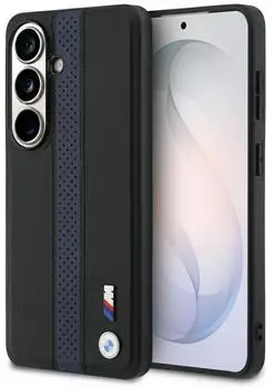 BMW H&uuml;lle Samsung Galaxy S26 Perforated Stripe Logo MagSafe Blau