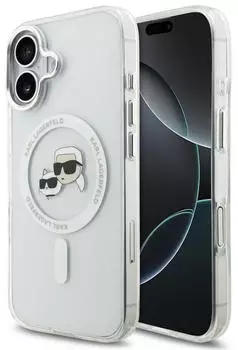 Karl Lagerfeld H&uuml;lle IML KCH Heads Metal Frame MagSafe Apple iPhone 17 Transparent