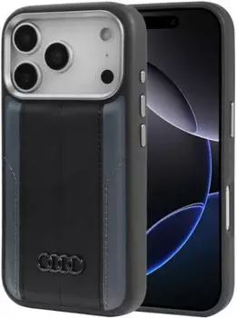 Audi Kunstleder MagSafe Hülle Apple iPhone 17 Pro Schwarz Grau