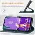 LuxusKollektion Flip Case Handyhülle Samsung Galaxy A25 5G Leder Klapphülle Dunkelgrün