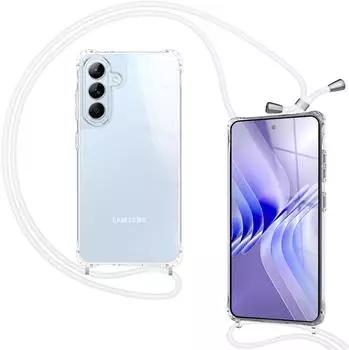 NALIA Hülle Samsung Galaxy S26 HANGIT PRO Umhängehülle Transparent 160cm Band Anti Gelb Mondweiß