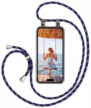 moex Hülle Apple iPhone 14 Pro Max Handykette Free Spirit Blau Weiss Rot