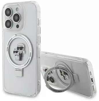 CG Mobile Karl Lagerfeld Ring Stand Karl & Choupette MagSafe Case Weiß iPhone 13 Pro / 13