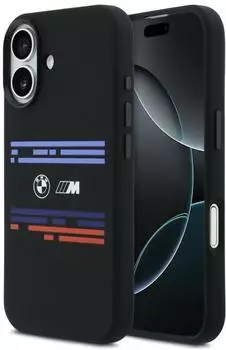 BMW Hülle M Silicon Horizontal Line MagSafe Apple iPhone 17 Schwarz