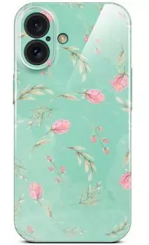 ONEFLOW H&uuml;lle Apple iPhone 16 Flower Cover Mint Blossom Mintgr&uuml;n Blumen