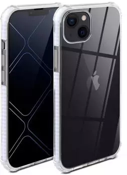 ONEFLOW Hülle Apple iPhone 14 Silikon Cushion Case Weiss Transparent