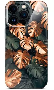 ONEFLOW H&uuml;lle Apple iPhone 14 Pro Flower Cover Tropical Touch Gr&uuml;n Gold Blumen