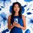 ONEFLOW Hülle Samsung Galaxy S23 Flower Cover Blue Dreamwave Blau Weiss Blumen