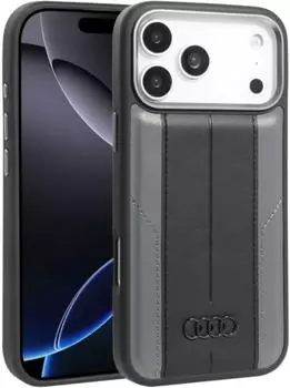 Audi A6 Kunstleder MagSafe Hülle für iPhone 17 Pro Max, schwarz (AU-TPUPCMIP17PM-A6/D1-BK)